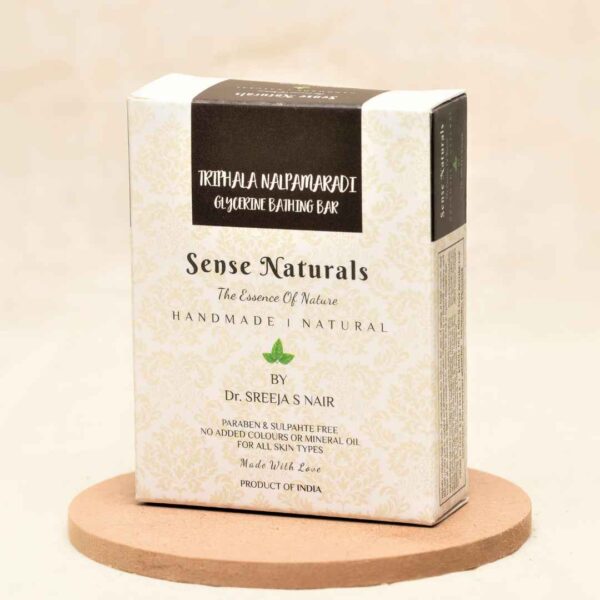 Sense Naturals Triphala Nalpamaradi Bathing Bar Soap For Sensitive Skin Oily Skin Dry Skin Combination Skin. For Rejuvenating, anti ageing, detoxifying, exfoliating, skin brightening, skin care, skin cure