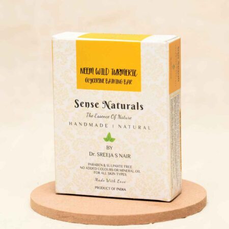Sense Naturals Pimple Removing Neem Wild Turmeric Bathing Bar Soap For Glowing Skin Uneven skin tones removing marks acne scars pigmentation best for oily skin