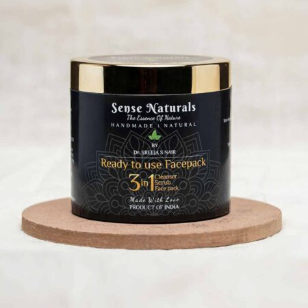 Sense Naturals Ready To Use Face Pack for home facial, removing dead skin, exfoliation, removing black heads, white heads, clogged pores, skin brightening, skin lightening, etc